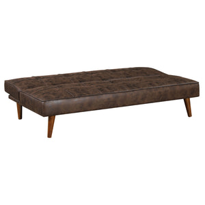 English Elm Ralston Upholstered Convertible Sofa Bed with Retro Angled Wood Legs, Leatherette Comfort & Springs Dark Coffee B062P353265