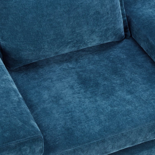 English Elm Christopher Knight Home® - Chenille Oversized Armchair with Thick Cushion and Wide Armrests, Ergonomic Back for Cozy Living Spaces Blue N763P314419C