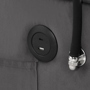 English Elm Sofa Velvet Trundle Bed Dark Gray with USB Ports, Adjustable Back, Space-Saving Convertible Recliner W311P264377