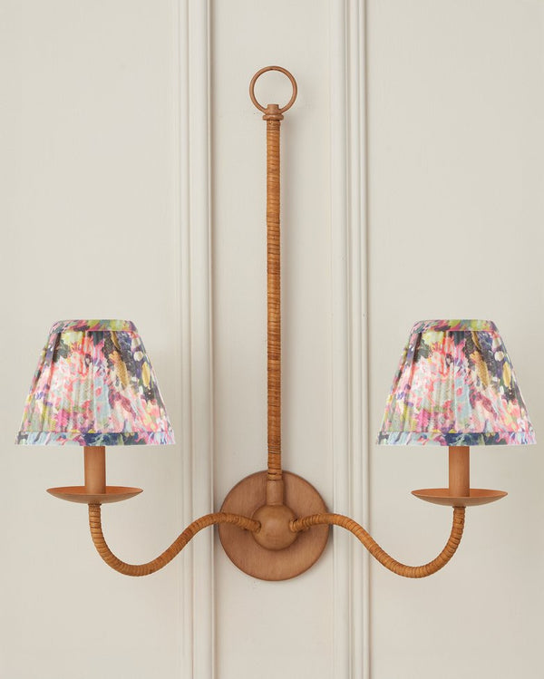 Currey & Company Wildflower Tapered Chandelier Shade - Lush Magenta & Yellow Floral Design For Elegant Decor Multi,Color Cotton 0900-0047-currey-company