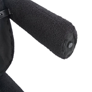 English Elm Contemporary Velvet Upholstered Barrel Accent Chair with Curved Support, Foam Seat, Steel Frame Finish Black W395P224763