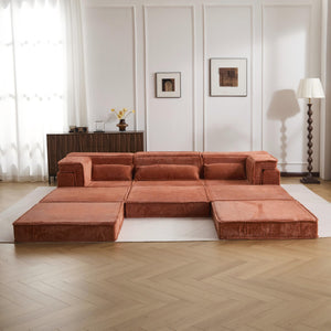 English Elm Compression Modular Sofa Bed – Cozy, Versatile 3-Seater With Ottoman, Soft Fleece, No Assembly Needed! W3723S00022