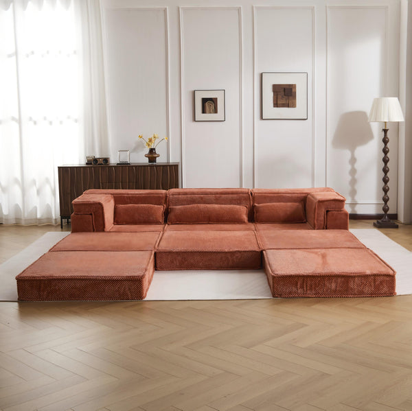 English Elm Compression Modular Sofa Bed – Cozy, Versatile 3-Seater With Ottoman, Soft Fleece, No Assembly Needed! W3723S00022