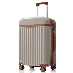 English Elm Luggage 3 Piece Abs Hard Shell Set with Usb Port Front Access and Spinner Wheels Khaki N726P307555K