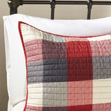 Madison Park Ridge Lodge/Cabin 6 Piece Printed Herringbone Quilt Set with Throw Pillows MP13-4675 Red