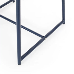 English Elm Elba Outdoor Iron Side Table Geometric Mesh Top Patio Accent for Lounge Seating 65204.00NBLU