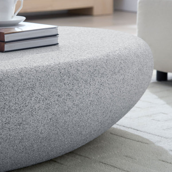 English Elm 55.12''fiberglass Elliptical Coffee Table Faux Stone Matte Finish Low Profile Living Room W2582P407289