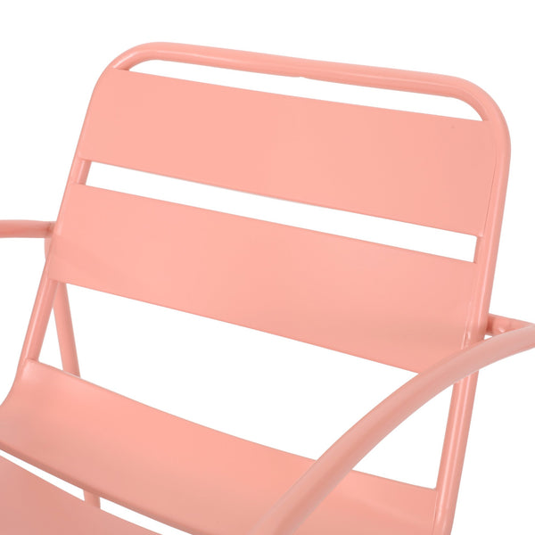 English Elm Christopher Knight Home® - CONRAD Chair with Sleek Iron Frame, Comfortable Curved Seat, Durable Outdoor/Indoor Accent Seating Coral 65197.00CRL