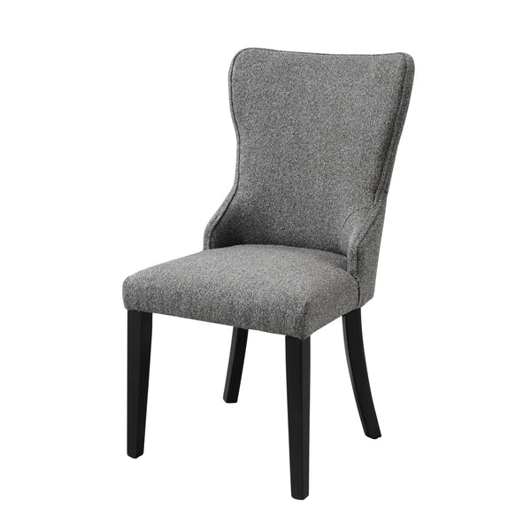 English Elm Marioly Gray Boucle Side Chair Set of 2 — Padded Upholstery, Ash Veneer Legs, Modern Comfort Design B2726P313156