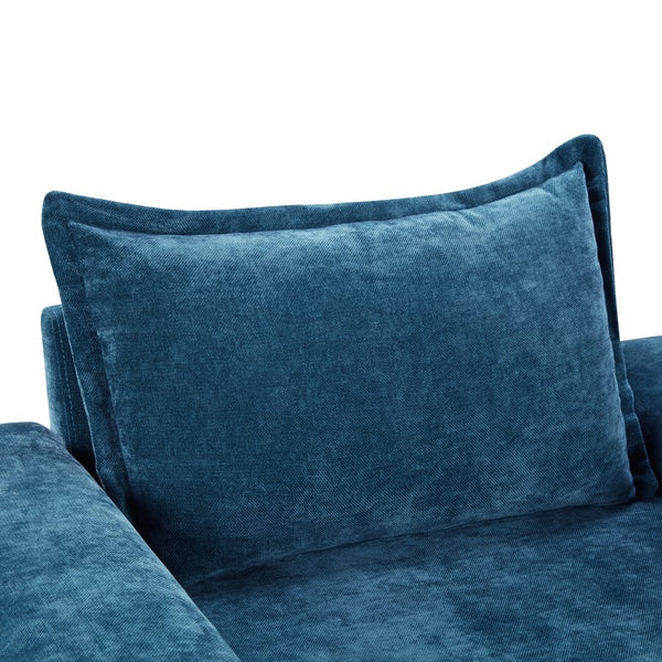 English Elm Christopher Knight Home® - Chenille Oversized Armchair with Thick Cushion and Wide Armrests, Ergonomic Back for Cozy Living Spaces Blue N763P314419C