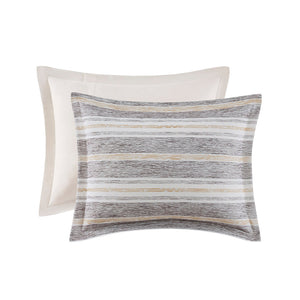 JLA Home Madison Park Signature - Oversized Chenille Jacquard Striped Comforter Set — Plush Textured Stripes, Hypoallergenic Fill, Layered Style 96 L x 110 W x 1.5H MPS10-516