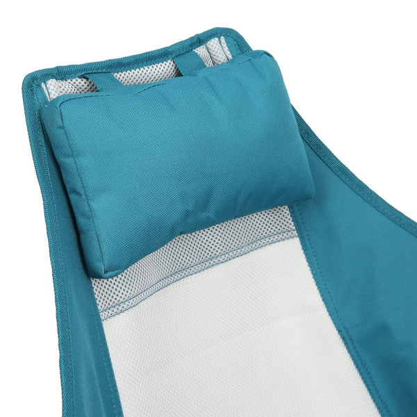 English Elm Steel Framed Hammock Style Folding Camping Chair Breathable Fabric Reclining Outdoor Seat Blue W640P147220