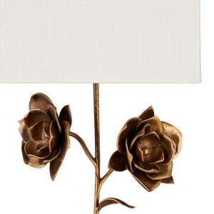 Rosabel Wall Sconce - Elegant Nature-Inspired Design with Antique Brass Finish and Off-White Shade