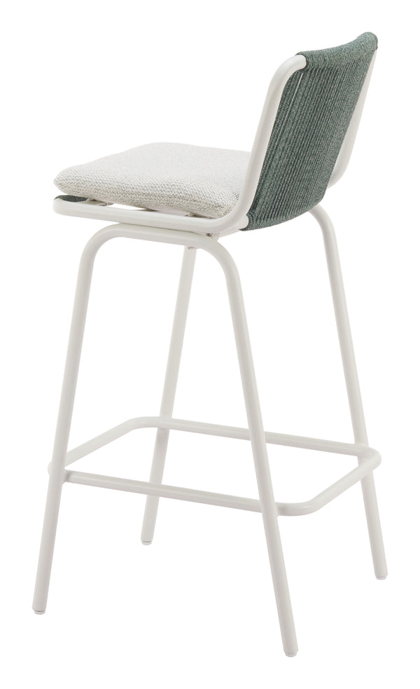 Zuo Modern Luft Barstool Set Of 2 - Chic White & Green Modern Design For Stylish Home Interiors And Spaces White 100% Olefin,Aluminum 704140-zuo-modern