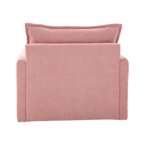 English Elm UNITED Swivel Barrel Chair with Chenille Upholstery, 360° Smooth Rotation, Padded Arm Comfort and Side Pockets for Living Room Relaxation Pink W1568P290091