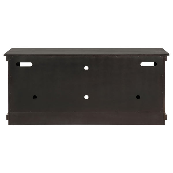 English Elm Castleton Farmhouse Pine Media Console with Six Compartments for Living Room Entertainment Dark Brown B062P448014