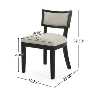 English Elm Christopher Knight Home® - Dining Chair Set Of 2 - Farmhouse Upholstered Design With Curved Back, Sustainable Rubberwood Frame 72642.00BGECHOC