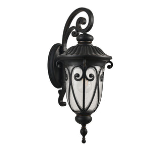 English Elm 23"(h) Vintage Outdoor Wall Sconce Black Iron Bubble Glass Porch Patio Lantern Light W2312P478077
