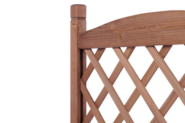 English Elm Raised Wood Planter Boxes with Integrated Trellis for Climbing Vines Set of Two D720094446