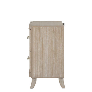 English Elm Transitional Oak Veneer Nightstand with Usb Charging Dovetail Drawers Acrylic Pulls B2741P435317