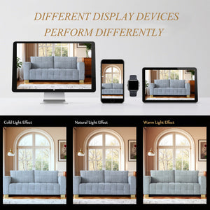 English Elm FX-P54-LG Chenille Sofa with Plush Velvet Feel, Metallic Accents & Durable Polyester Upholstery for Stylish Comfort and Versatile Modern Decor W576S00167