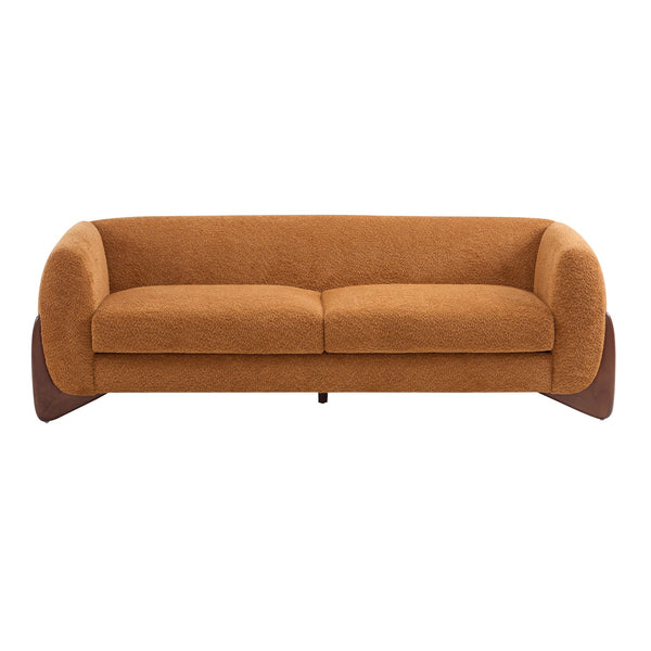 English Elm Christopher Knight Home® - 82Inches Caramel Boucle Sherpa Sofa - Plush Comfort, Modern Design, Cozy Living Room Essential N771P205090W_N771P205091W