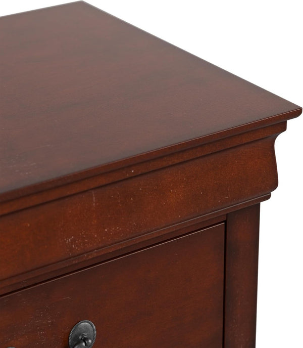 English Elm Light Gray Contemporary Nightstand Solid Rubberwood Dovetail Drawer Bedroom Storage Cherry B2741P433359