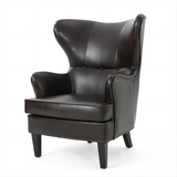 Christopher Knight Home® - Noble House - - Elegant High Back Chair In Dark Brown Pu Leather, Luxurious And Comfortable Design, Dimensions: 31 Inches (Length) X 32.75 Inches (Width) X 41.25 Inches (Height)