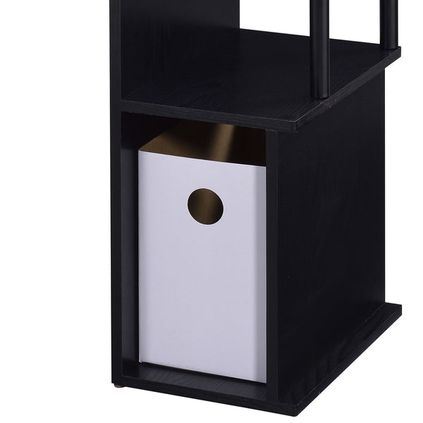 English Elm Lyphre Black Finish Computer Desk with Keyboard Tray, Storage Shelf & Compartment, Sturdy 70lb Top ظرفیت B2726P282406