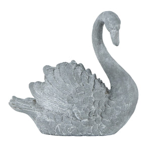 English Elm 16.5x9x15.5" Elegant Grey Swan Planter with Hollow Back for Flowers Succulents Desk Mantel Decor W2078P390534