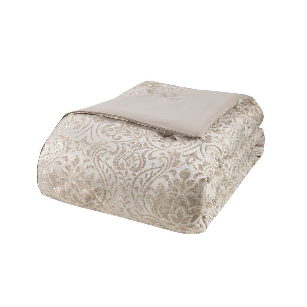 English Elm 12 Madison Park Emilia Jacquard Comforter Set Queen with Metallic Damask, Euro Shams, Sheets & Pillows khaki 18.7 L x 13.98 W x 11.02 H B03597185