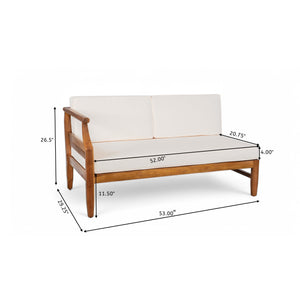 English Elm Christopher Knight Home® - ASTON Acacia Wood 4-Seater Outdoor Sofa Set with Removable Cushions, Durable Weather-Resistant Craftsmanship Teak+ Beige N773OS00015B