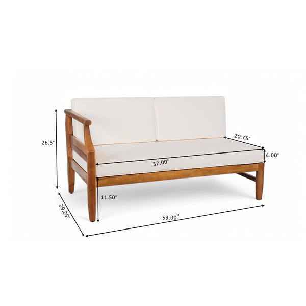 English Elm Christopher Knight Home® - ASTON Acacia Wood 4-Seater Outdoor Sofa Set with Removable Cushions, Durable Weather-Resistant Craftsmanship Teak+ Beige N773OS00015B