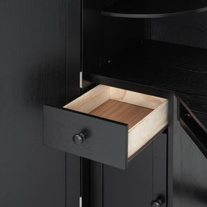 English Elm Twin Loft Bed with Wardrobe Desk Charging Station and Spotlights for Small Rooms Black LT000450AAB