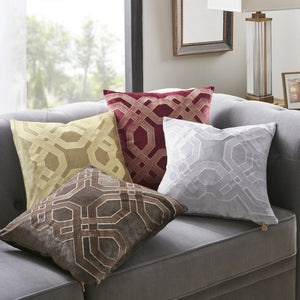 English Elm Square Japanese Braid Velvet Pillow 18x18 Embroidered Corded Piping Goose Feather Insert Plush Luxury Gold 16.93 L x 16.93 W x 4.72 H B035129199