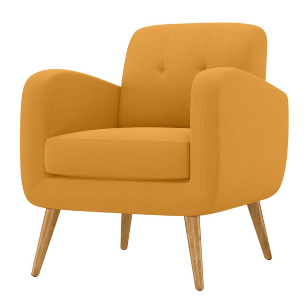 English Elm Ashby Compact Linen Accent Chair with Solid Wood Legs for Bedroom Reading Nooks B127P409839