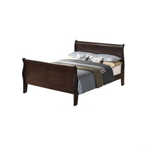 English Elm Louis Phillipe G3125A-Qb Queen Bed - Elegant Sleigh Design In Warm Cappuccino Finish For Timeless Charm B078S00316