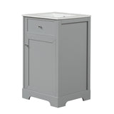 English Elm 20" Bathroom Vanity With Sink, Bathroom Cabinet With Soft Closing Door, Storage Rack and Adjustable Shelve, Grey