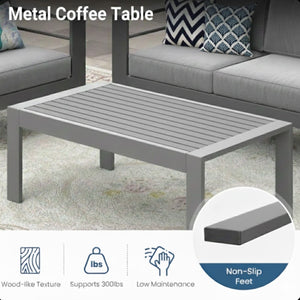 English Elm All-weather 5-piece Outdoor Conversation Set with Iron Frame and Olefin Cushions Gray B082S00108