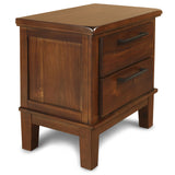 English Elm Nicolene Chestnut 2-Drawer Nightstand With Felt Lined Top Drawer