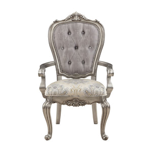 English Elm Beige and Antique Platinum Tufted Side Chair (Set Of 2)