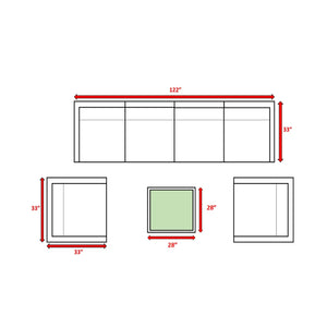 English Elm Lsi 7-Piece Outdoor Wicker Seating Group For 6 - Fully Assembled With Plush Cushions & Table B120S00067