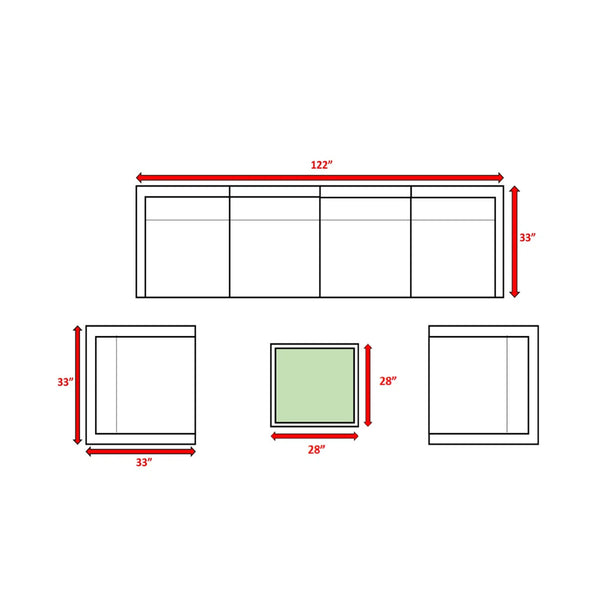 English Elm Lsi 7-Piece Outdoor Wicker Seating Group For 6 - Fully Assembled With Plush Cushions & Table B120S00067