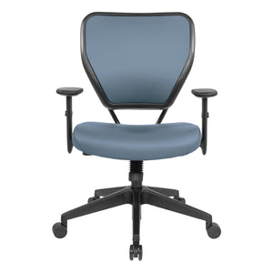OSP Home Furnishings Silver Ion Antimicrobial Ergonomic Office Chair with Lumbar Support and Adjustable Arms Blue 5500D-R105