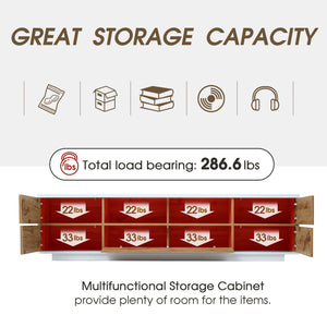 English Elm Modern Tv Stand For Up To 80" Tvs - Sleek Media Console With Multi-Functional Storage & Cable Management WF313575AAP