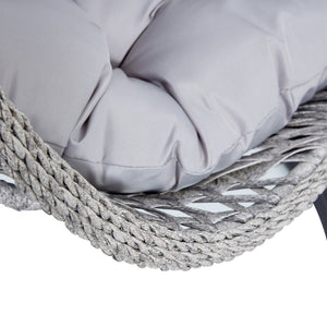 English Elm Egg Swing Chair Woven Rattan Basket Seat with Stand Cushion for Patio Bedroom W1512P498597