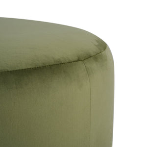 English Elm Christopher Knight Home® - Velvet Round Ottoman Olive Green — Plush Velvet Upholstery, 30" Diameter, Versatile Seat & Accent Table N757P181733O