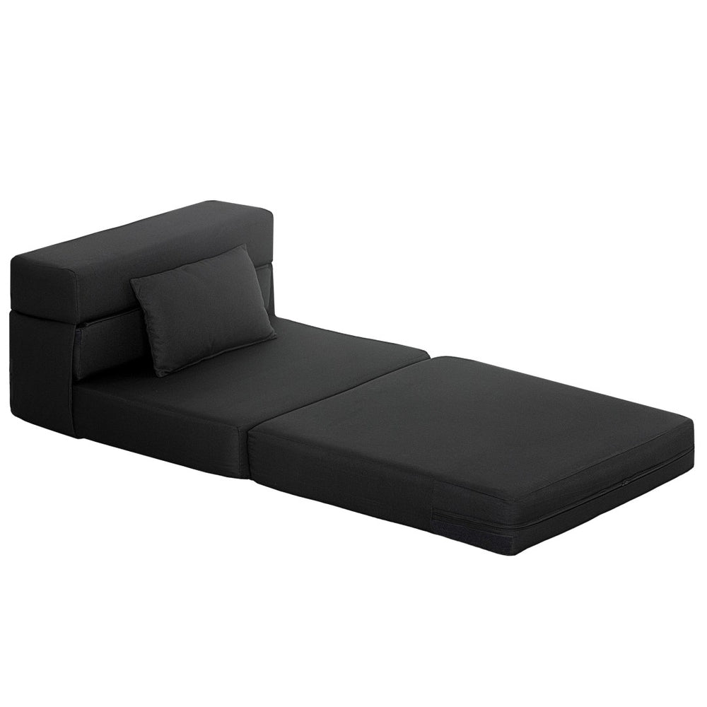 English Elm Folding Sleeper Chair Linen Upholstered High Density Foam Guest Room Floor Sofa Bed T3971P390263