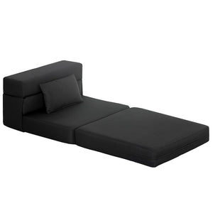 English Elm Folding Sleeper Chair Linen Upholstered High Density Foam Guest Room Floor Sofa Bed T3971P390263