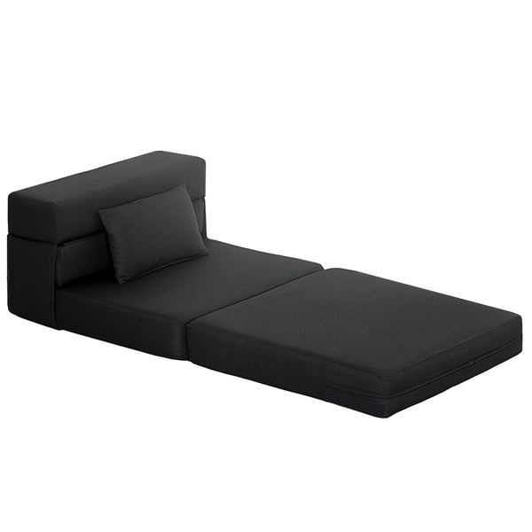English Elm Folding Sleeper Chair Linen Upholstered High Density Foam Guest Room Floor Sofa Bed T3971P390263